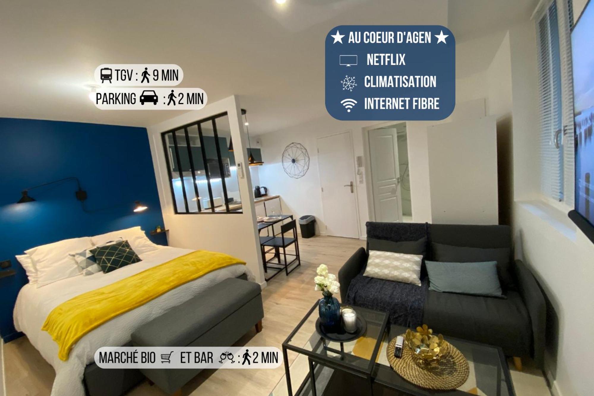 Le Standing - Au Coeur D'Agen - Self Checkin - Wifi - Netflix - Smart Tv - Luqs Fr Apartman Kültér fotó